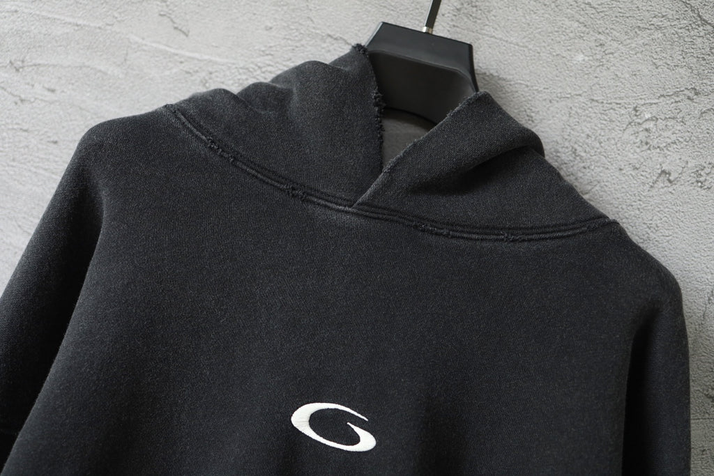 Balenciaga hooded sweatshirt, black, hood and white logo detail