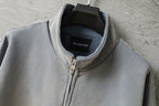Light blue Balenciaga zip-up sweatshirt collar with inner neck label