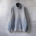 Balenciaga light gray zip-up sweatshirt with stand collar and center zipper
