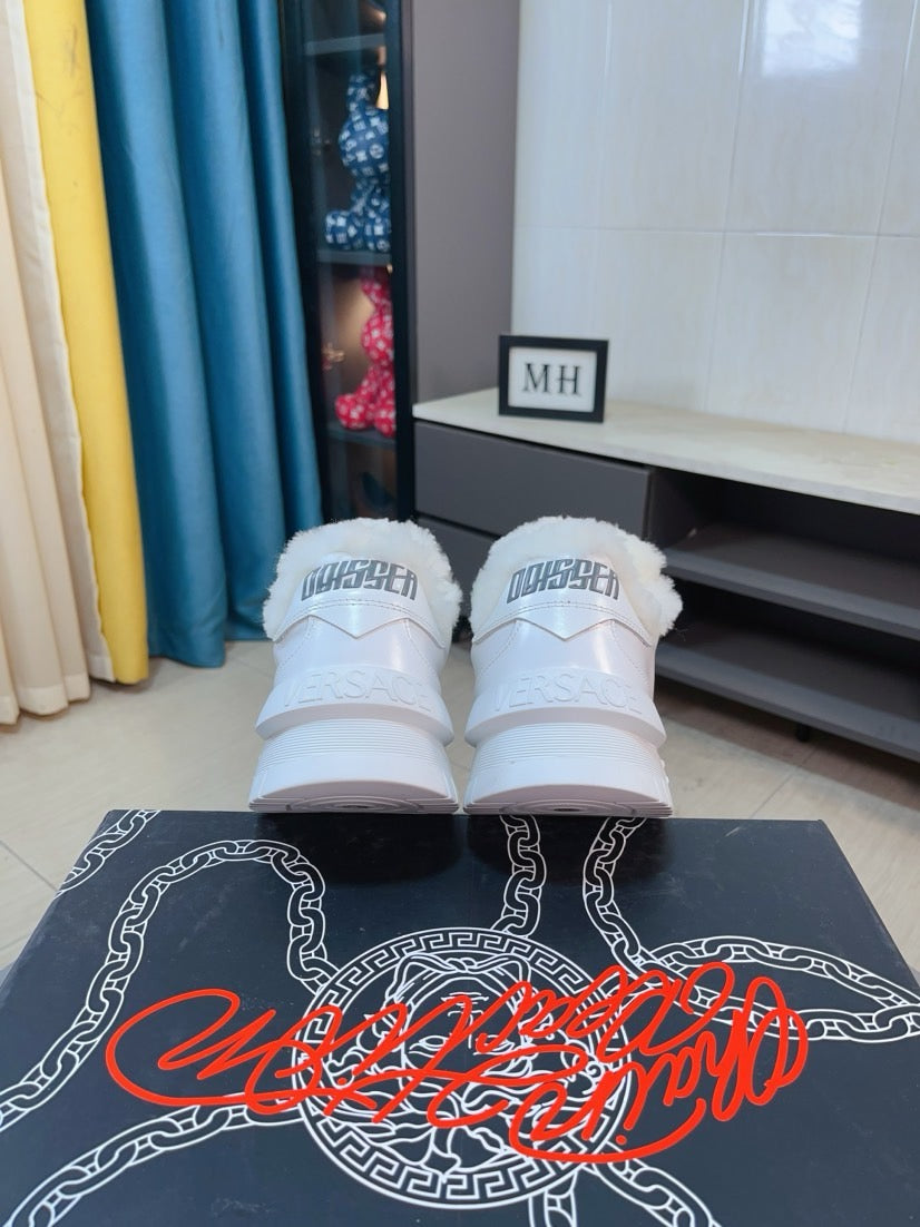 Versace sneakers with white back heel and rear logo detailing