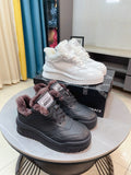 Versace sneakers in dark gray with faux-fur trim and chunky rubber sole