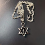 Silver chain necklace with star pendant charm