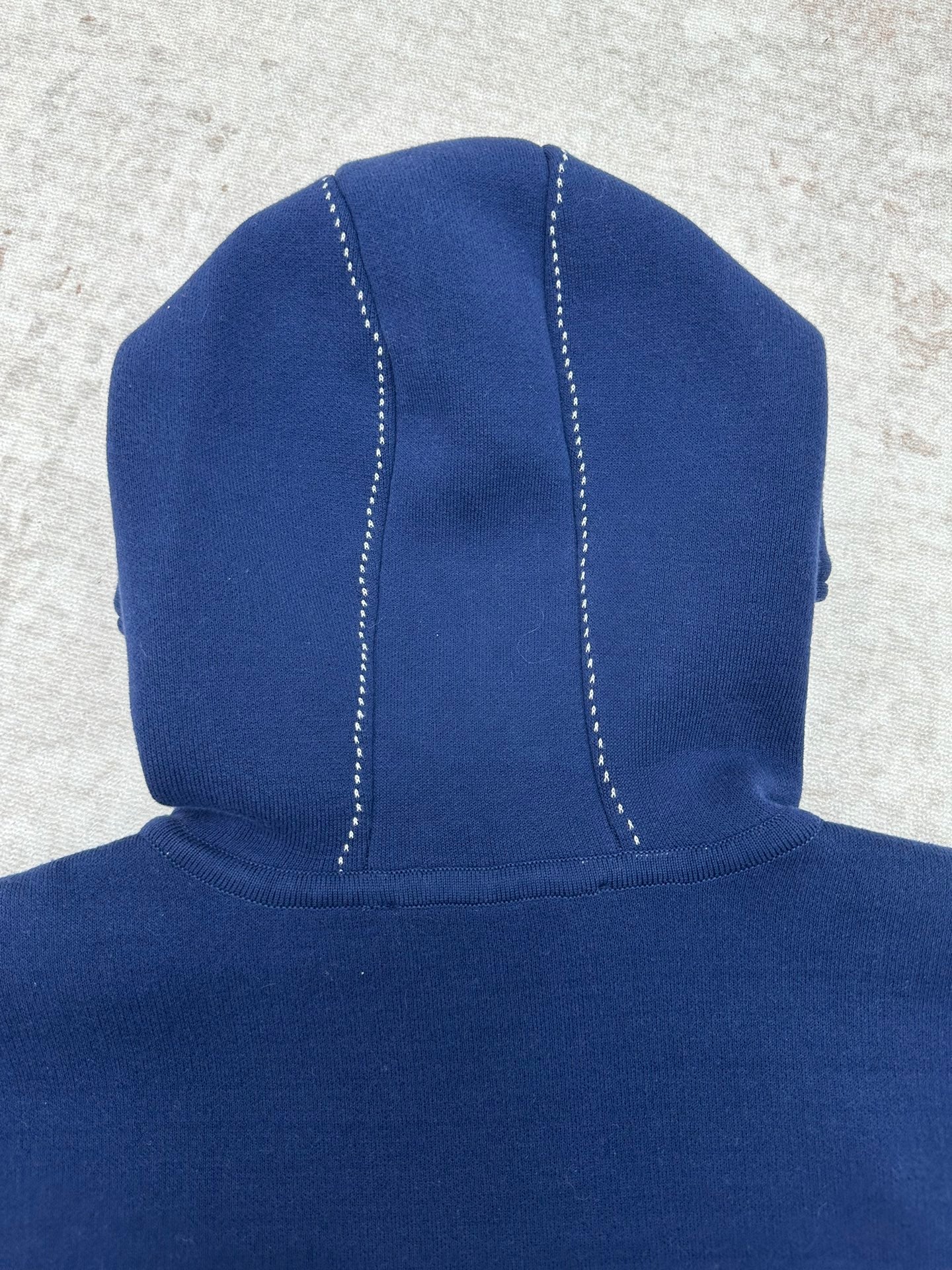 Louis Vuitton blue hoodie back with hood and decorative contrast stitching