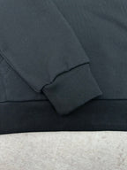 Louis Vuitton black hoodie sleeve cuff and ribbed hem detail