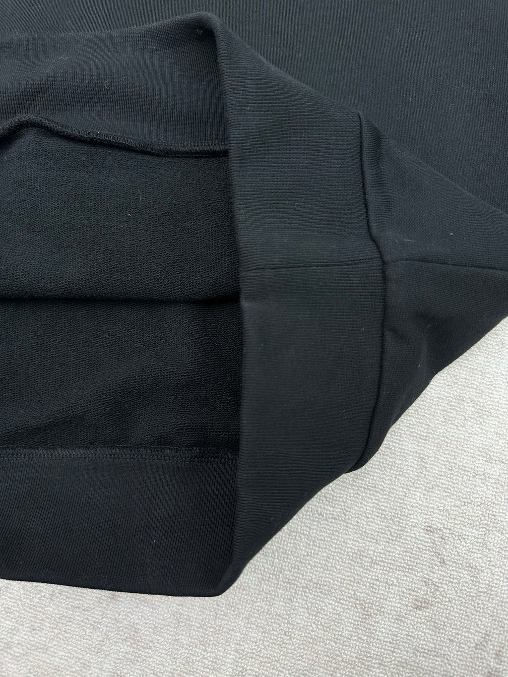Louis Vuitton black hoodie side seam with ribbed hem edge