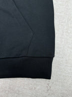 Louis Vuitton black hoodie ribbed sleeve cuff and seam close-up
