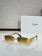 Tortoiseshell rectangular sunglasses with warm brown gradient lenses