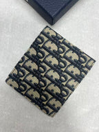 Small bag Dior monogram mini pouch, navy and cream jacquard pattern with zip edge