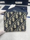 Small bag Dior monogram mini pouch in navy and cream jacquard with top zipper