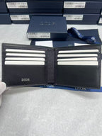 Small bag Dior card holder wallet with multiple card slots and black leather trim