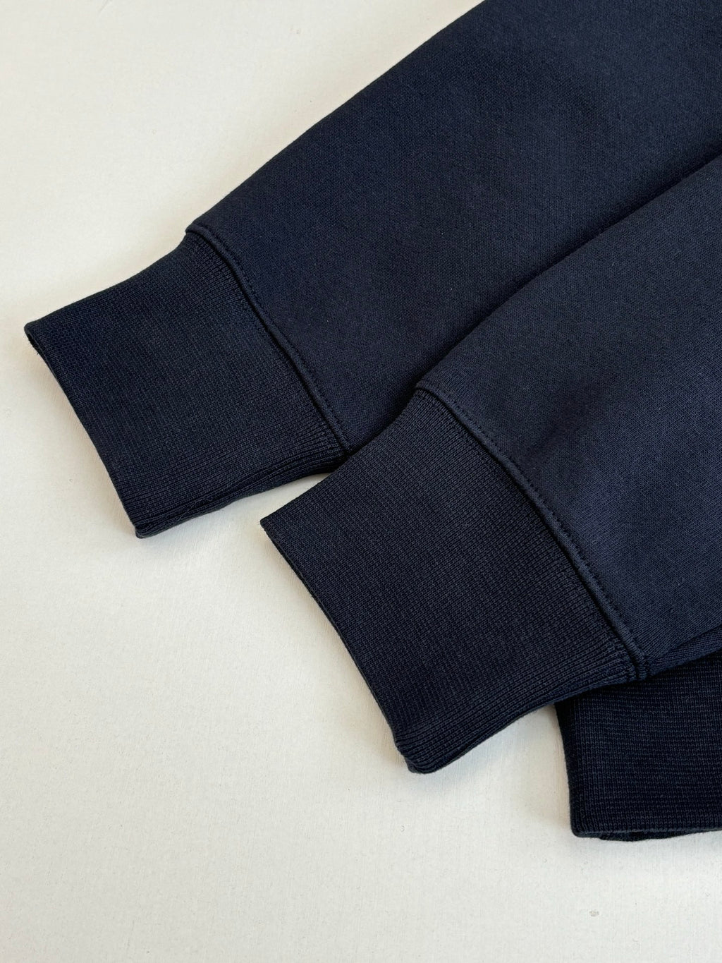 Navy Fendi hoodie cuffs and hem with ribbed trim
