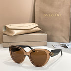 Bvlgari sunglasses with brown frames and brown lenses, cat-eye shape