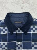 Louis Vuitton plaid shirt collar with button placket and check pattern