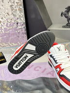 View of Louis Vuitton sneaker outsole with VUITTON text and tread pattern