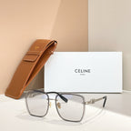Celine glasses with clear gray frames and tinted lenses, gold-tone hardware