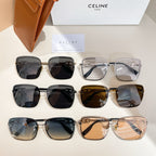 Celine glasses assortment: nine pairs with assorted frames and tinted lenses on tray
