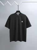 Moncler short-sleeve T-shirt in black with small chest logo patch