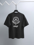 Black short-sleeve T-shirt with Moncler logo graphic