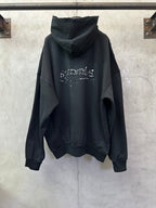 Black Balenciaga hoodie with hood and back Balenciaga graphic