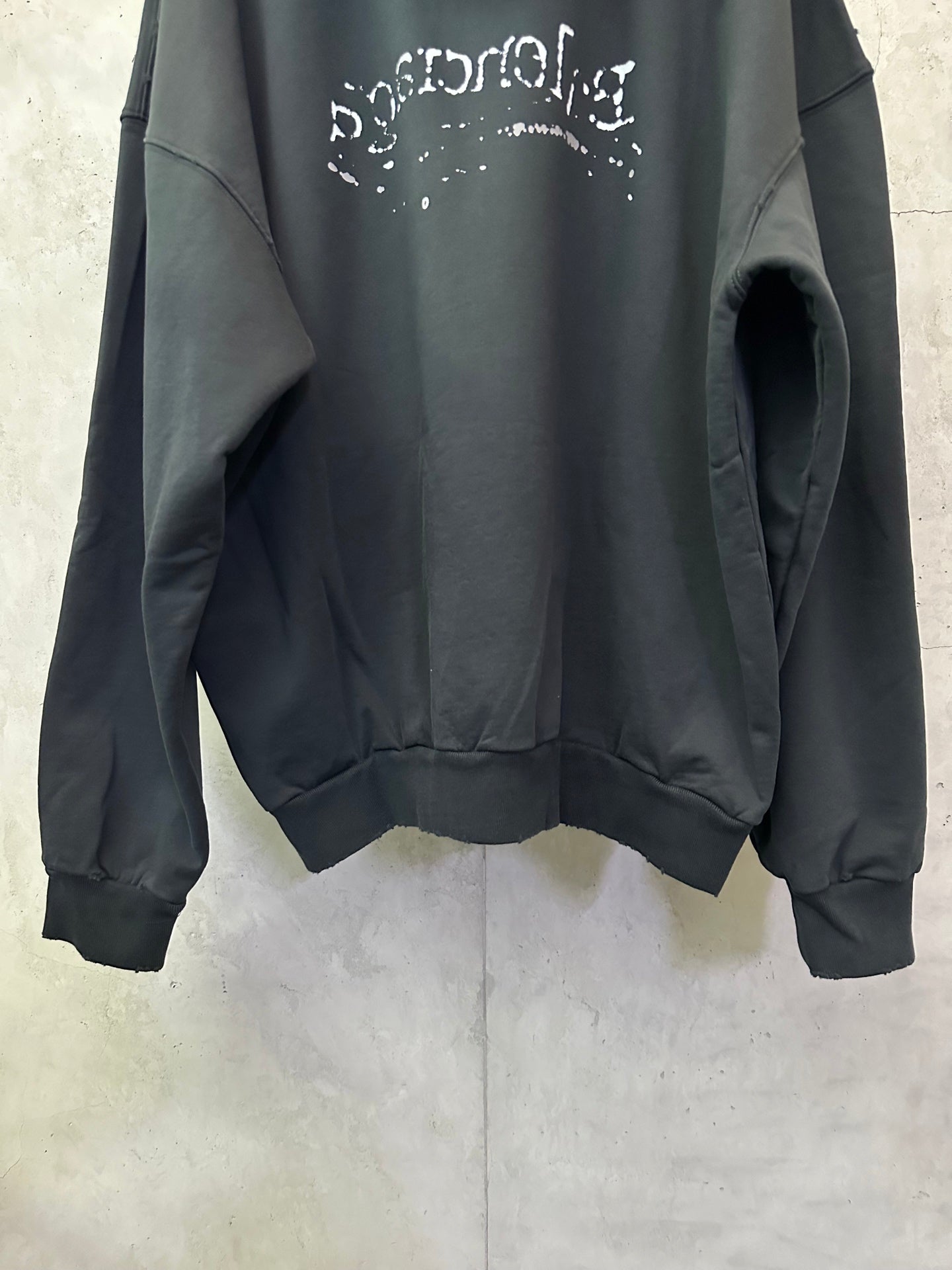 Black Balenciaga hoodie back graphic with kangaroo pocket