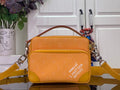 Men's Louis Vuitton crossbody bag, orange monogram with top handle and shoulder strap