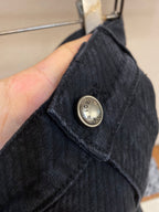 Louis Vuitton dark denim pants button with logo center