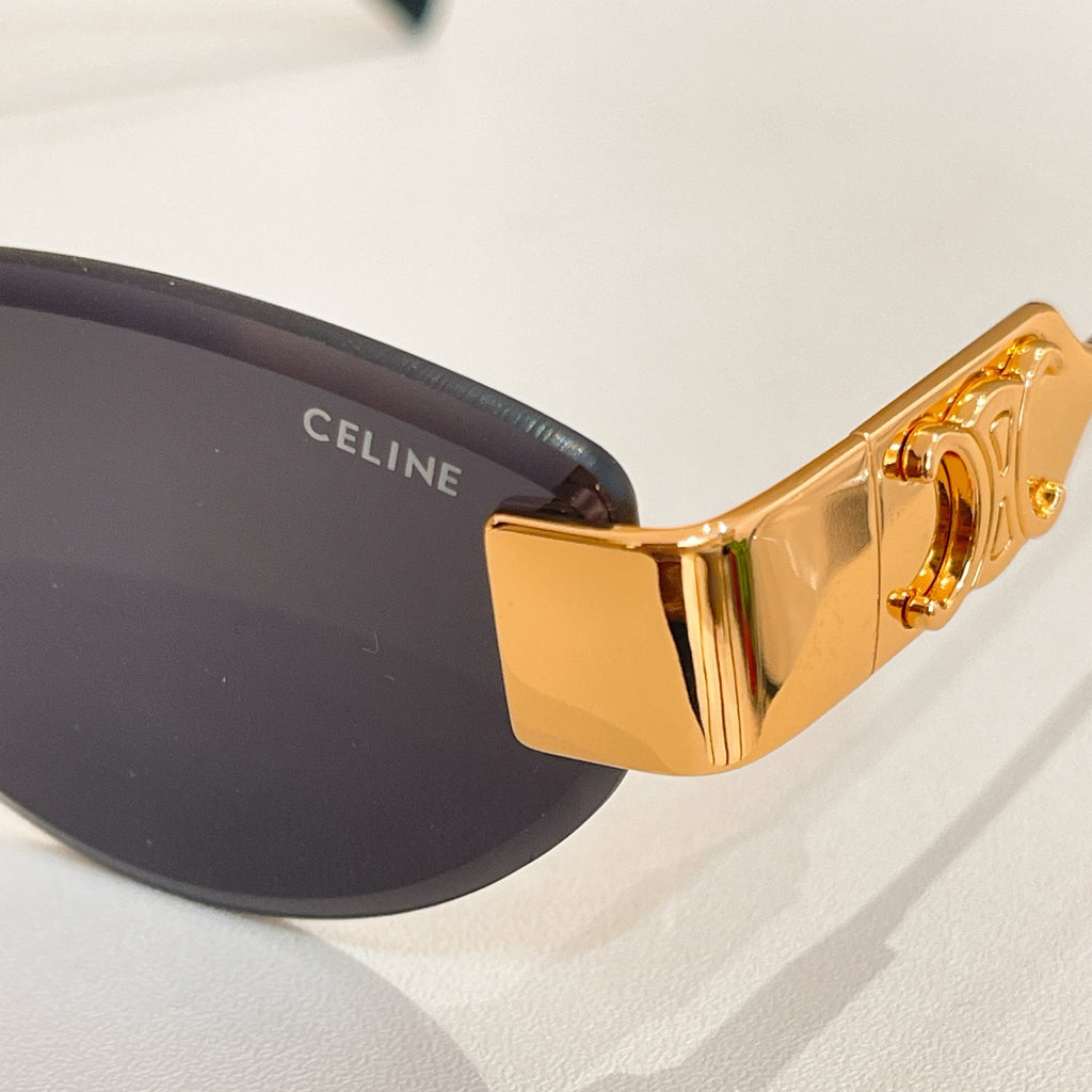 Gold-tone sunglasses temple with Celine logo detail