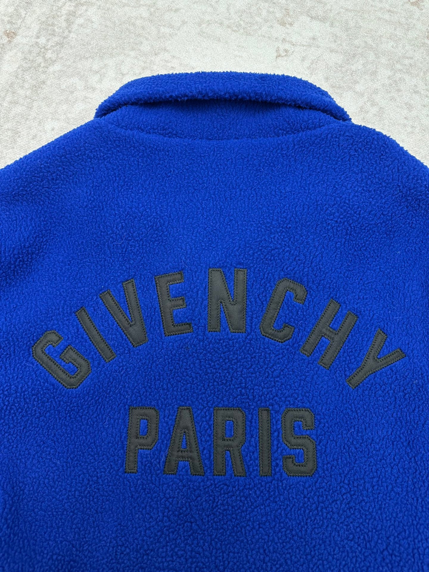 Givenchy blue fleece jacket back logo print