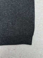 Gucci dark charcoal ribbed knit hem and side seam