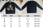 Size chart for the sweater with S to XL measurements in cm