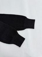 Versace black knit jacket sleeve cuffs with ribbed hem, long sleeves