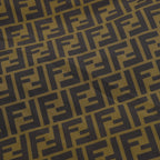 All-over FF patterned fabric panel of long hooded jacket
