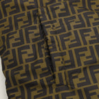 Long jacket front with FF print, zipper and button closure