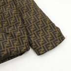 Long jacket sleeve with all-over FF pattern and ribbed cuff