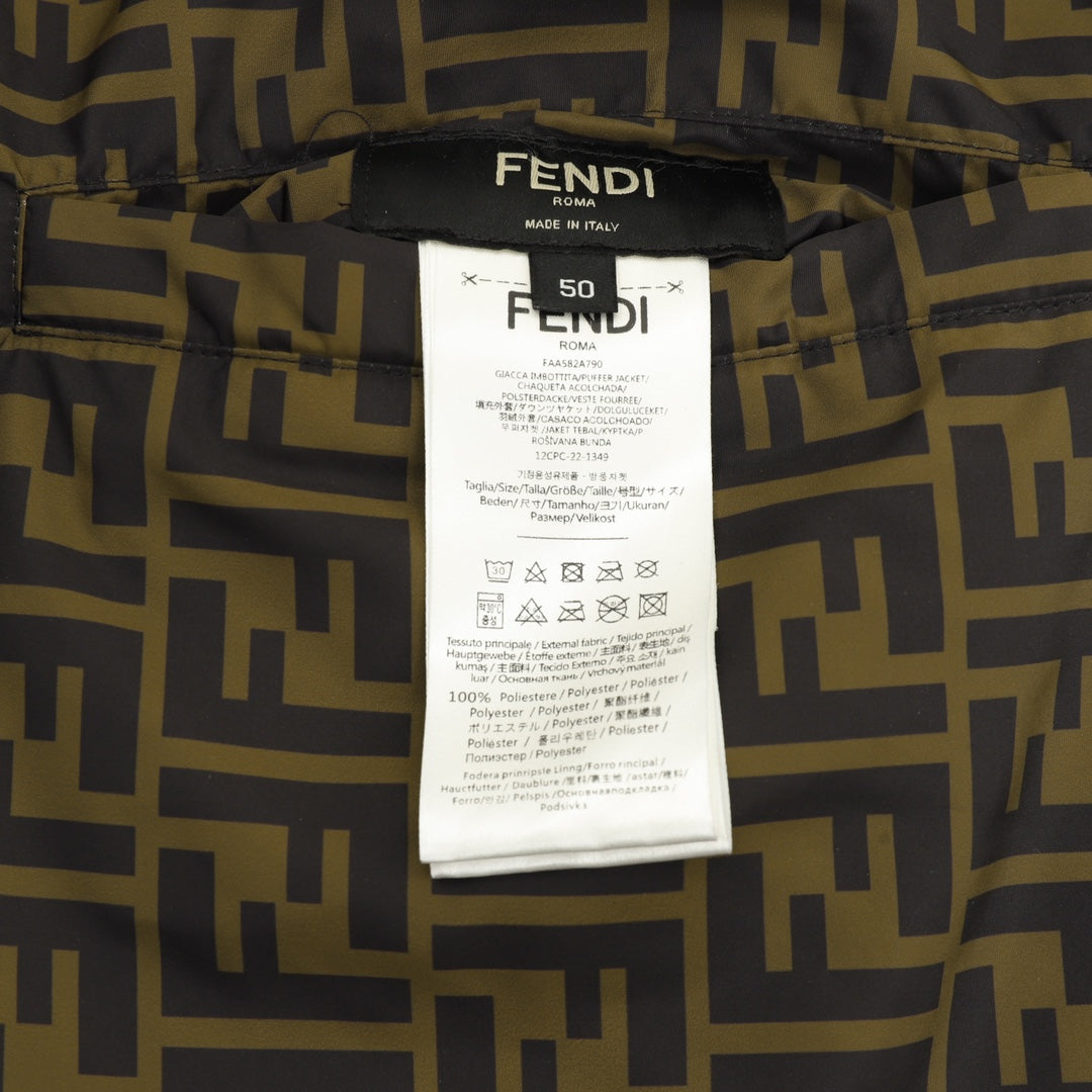 Fendi hooded jacket size label and care tag inside