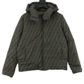 Fendi patterned puffer jacket with hood, front zipper and elastic cuffs