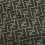 Fendi FF-pattern fabric panel in dark gray and olive tones