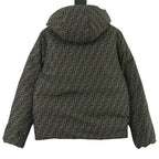 Fendi patterned puffer jacket with hood and full back print