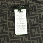 Fendi puffer jacket care tag on patterned lining