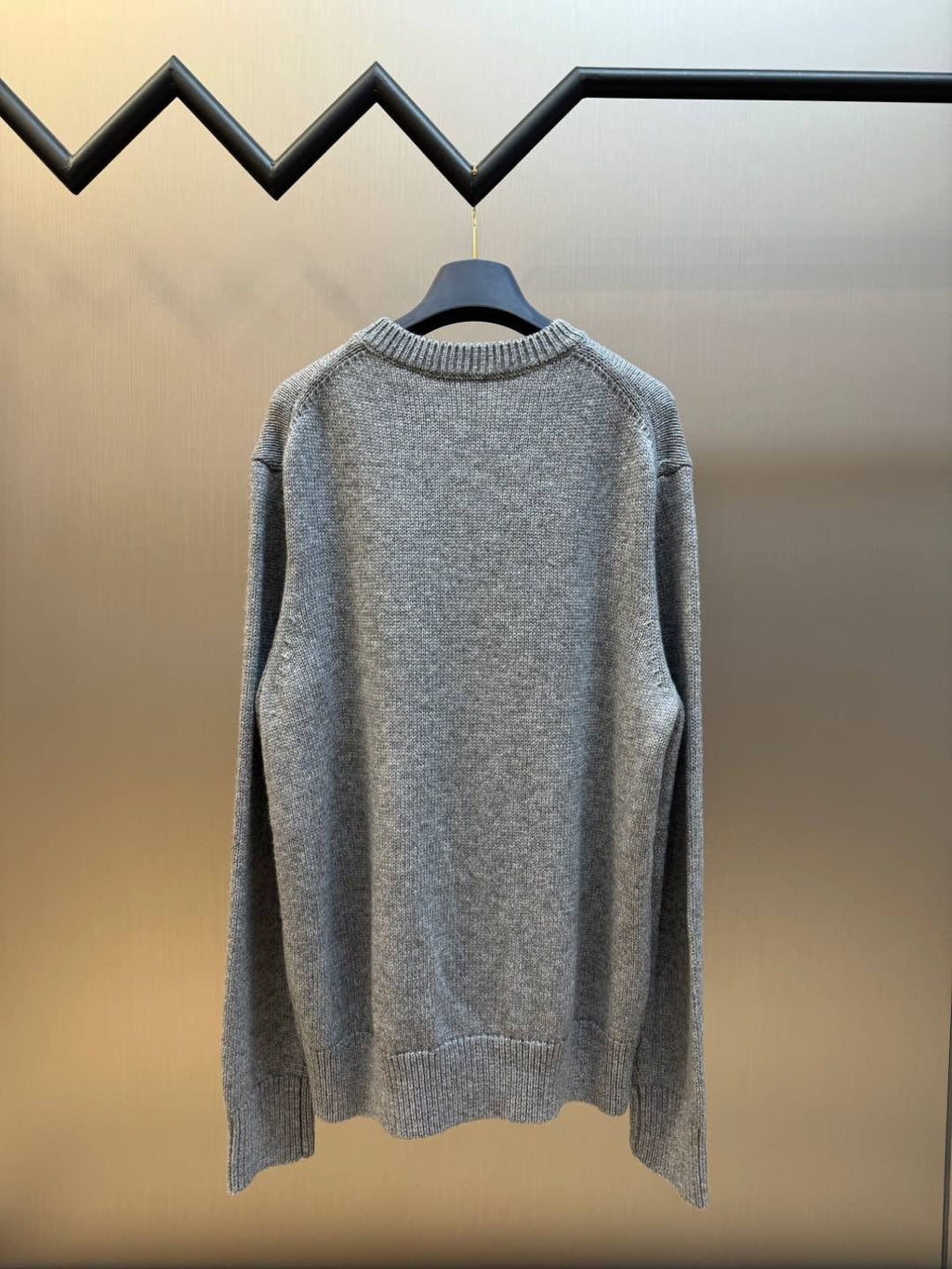 Burberry crewneck knit sweater, dark gray plain back view