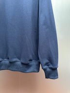 Polo Ralph Lauren sweatshirt hem and sleeve cuff, navy blue