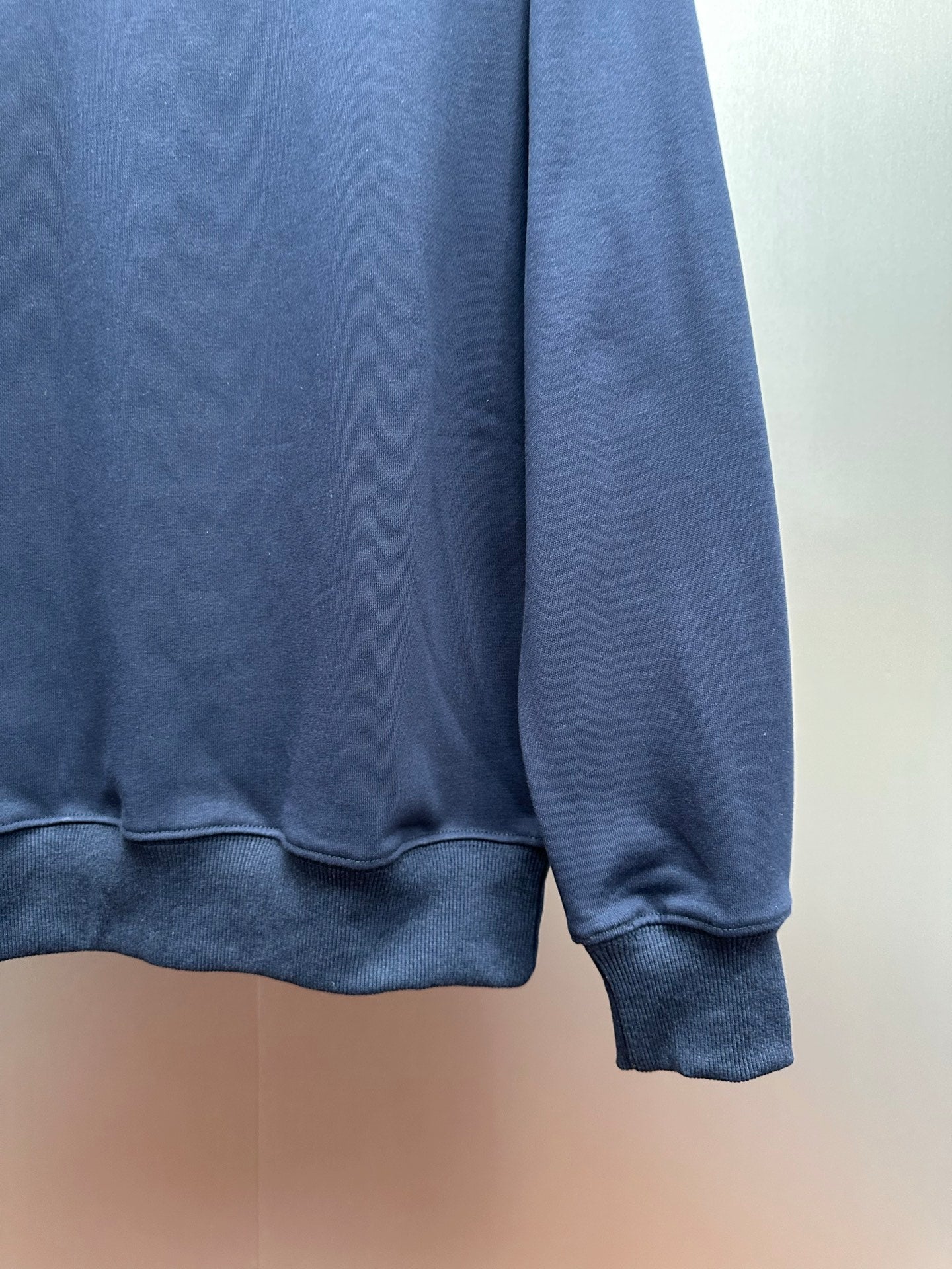 Polo Ralph Lauren sweatshirt hem and sleeve cuff, navy blue