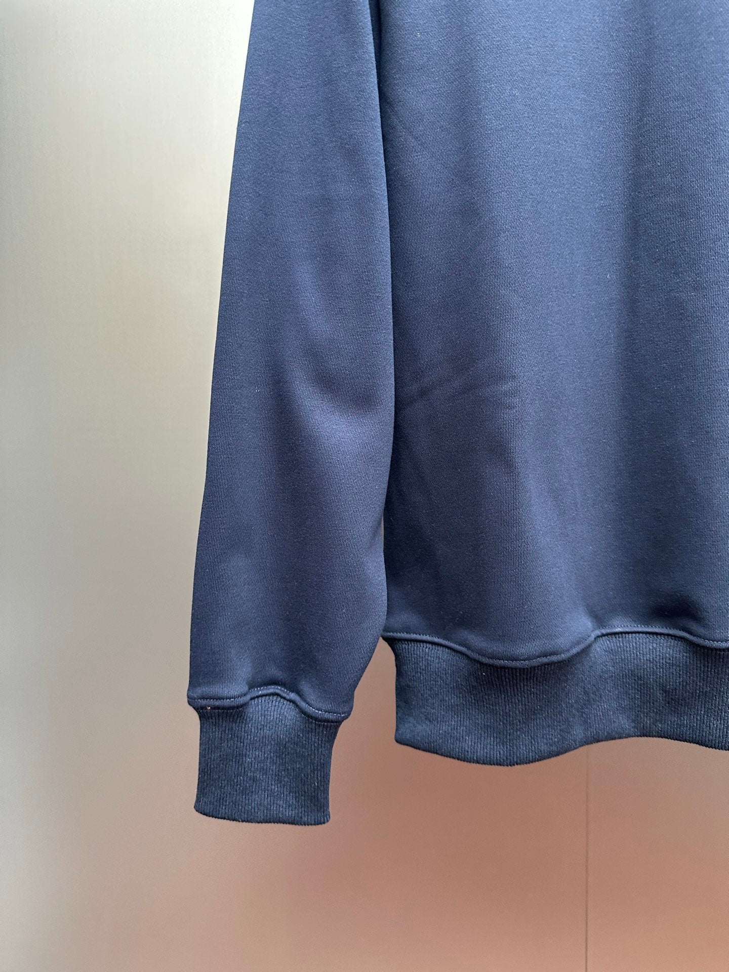 Polo Ralph Lauren sweatshirt side view with ribbed hem and sleeve cuff