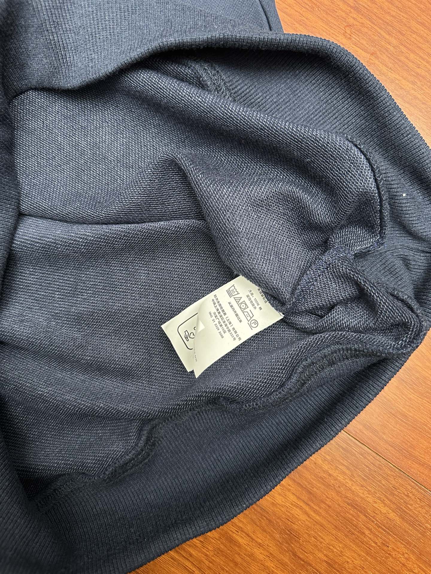 Polo Ralph Lauren sweatshirt fabric closeup with swing tag