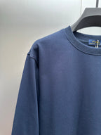 Polo Ralph Lauren crewneck sweatshirt shoulder and neckline, navy blue