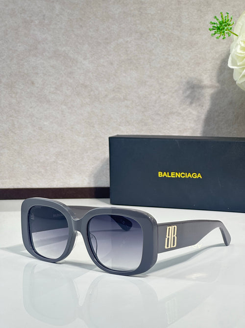 Balenciaga sunglasses with black-gray square frames and dark lenses