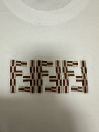 Embroidered FF logo detail on white short-sleeve T-shirt front