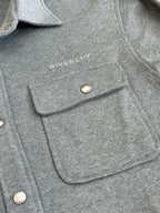 Gray Givenchy jacket with embroidered logo and flap chest pocket