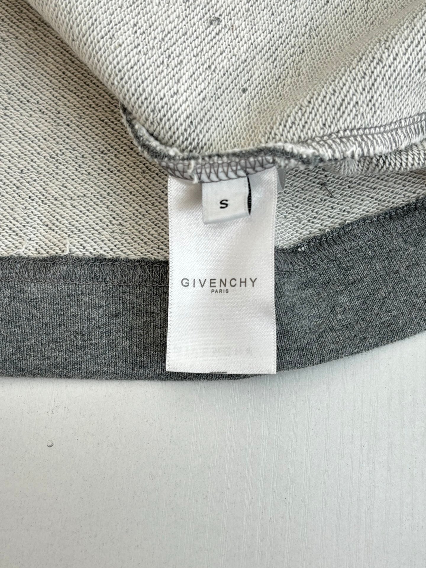 Givenchy gray garment tag sewn at collar