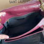 Saint Laurent shoulder bag interior with dark lining and zip pocket